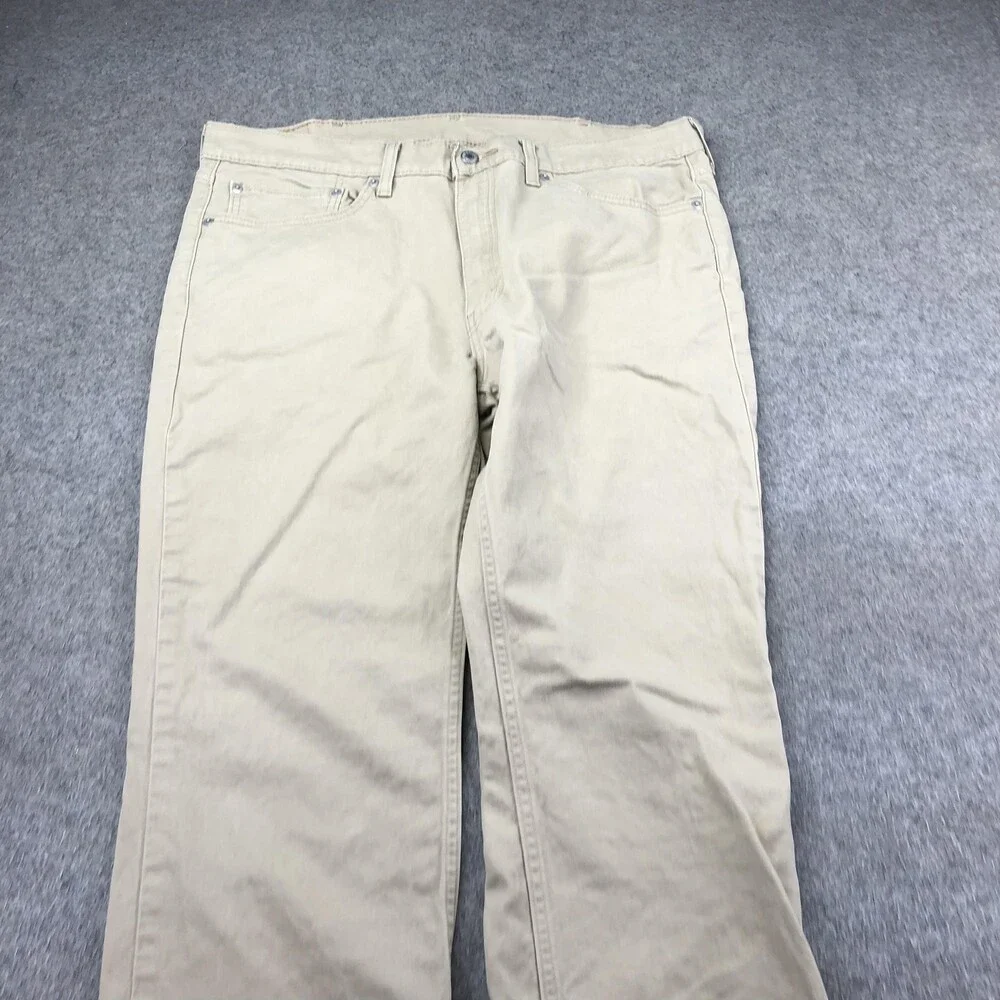 Levis 514 Jeans Mens 38x32 Beige Light Wash Regular Straight Denim Pants Casual